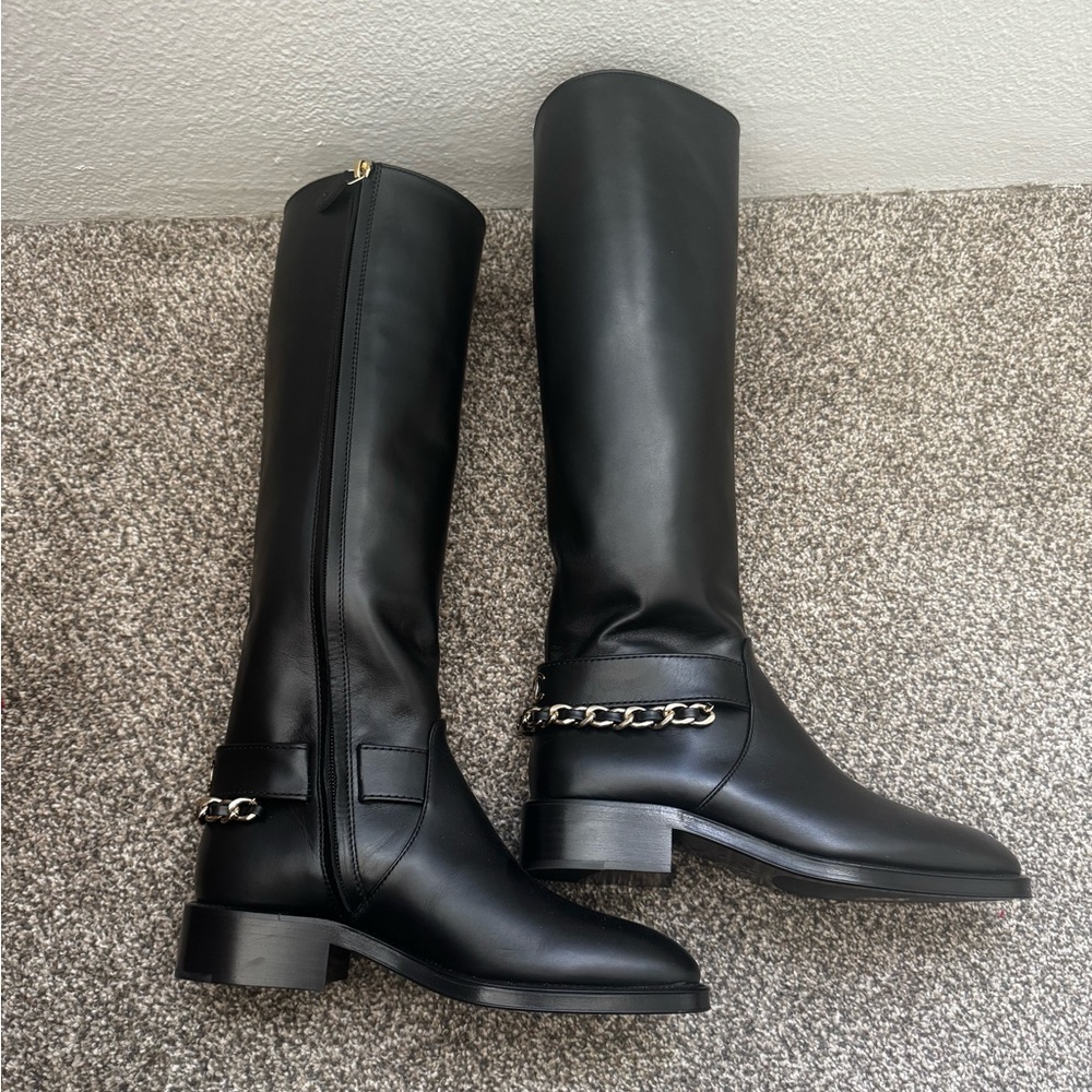 NWOT Chanel knee high boots